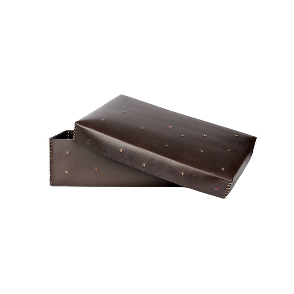 Henry Beguelin Leather Box Perline L Ebony