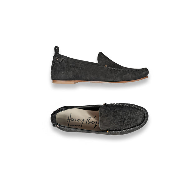 henry beguelin Loafer Nabuck Resinato Black