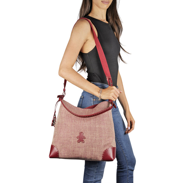 Henry Beguelin Minerva L Fabric Solero Neutral Red