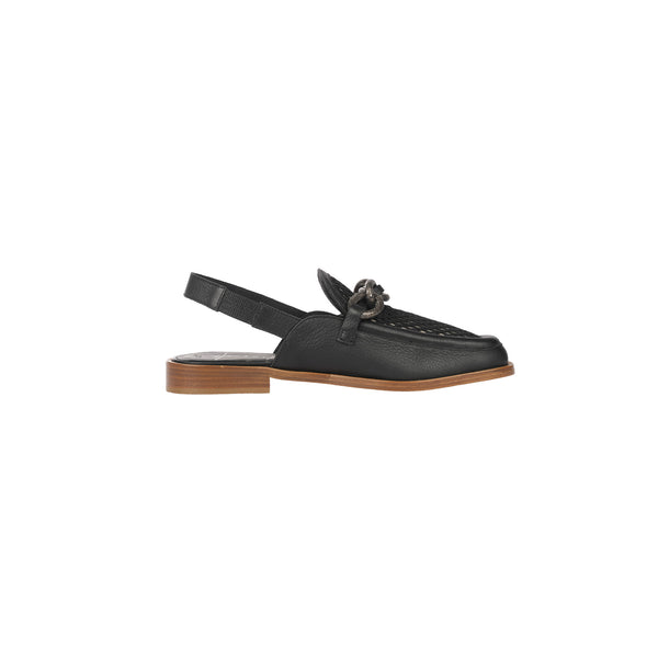 Henry Beguelin Moccasins Slingback Mesh Black