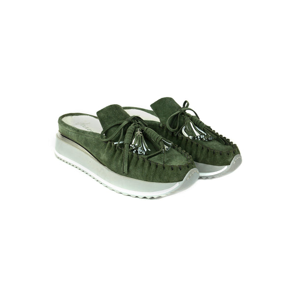 Henry Beguelin Mocker Slipper Suede Ivy Green