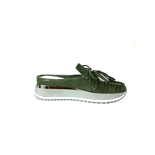 Henry Beguelin Mocker Slipper Suede Ivy Green