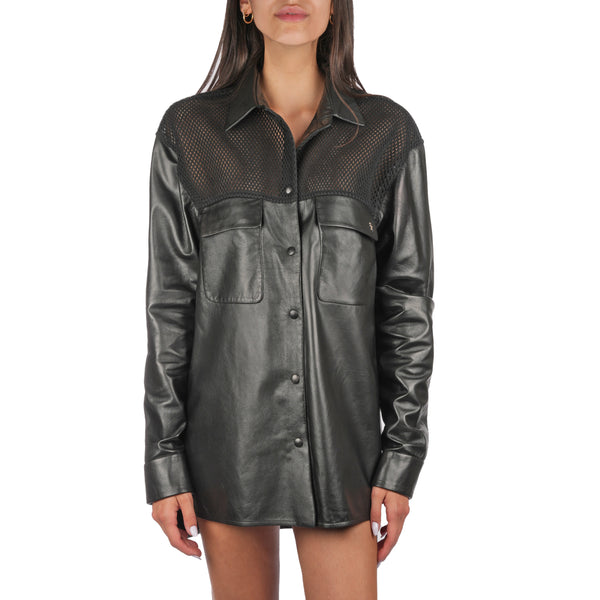 henry beguelin Nappa Leather Shirt Black