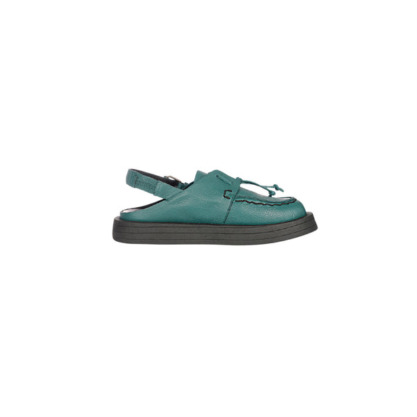 Henry Beguelin Open Back Moccasin Muflone Teal