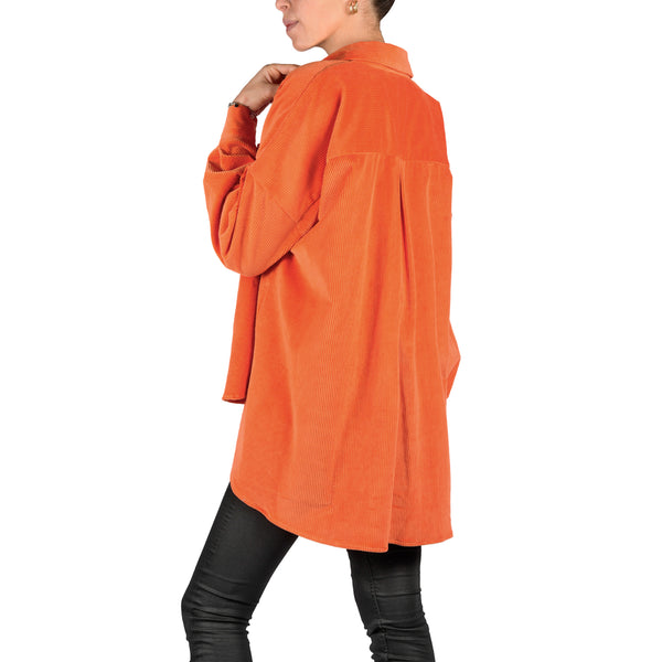 Henry Beguelin Orange Shirt In Velvet Effect