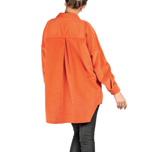 Henry Beguelin Orange Shirt In Velvet Effect