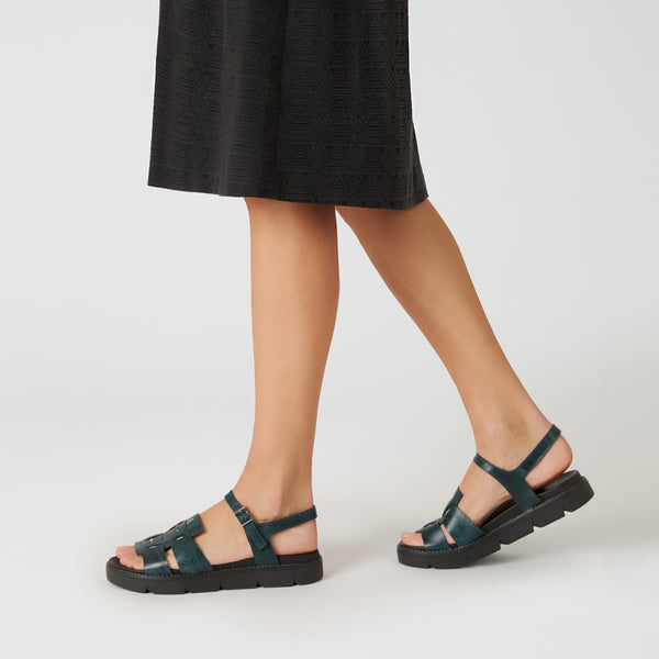 Henry Beguelin Patch Lux Sandal Teal