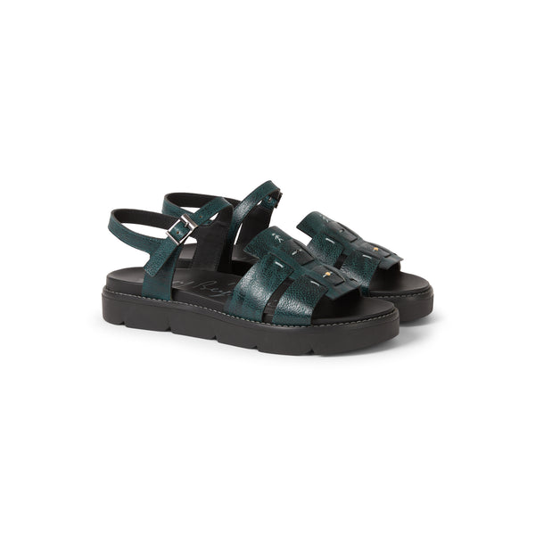 Henry Beguelin Patch Lux Sandal Teal