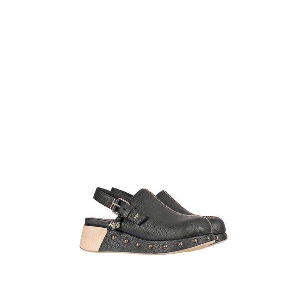 Henry Beguelin Platform Clog Martellato Black