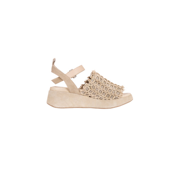 Henry Beguelin Platform Sandal Crochet Beige