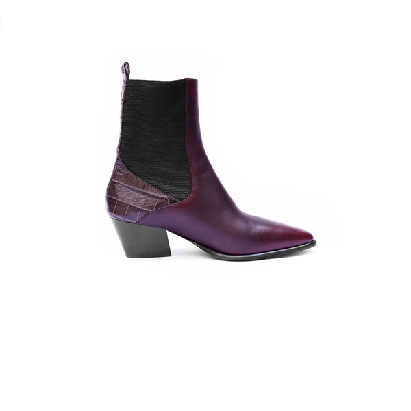 Henry Beguelin Point-Toe Western Bootie Burgundy