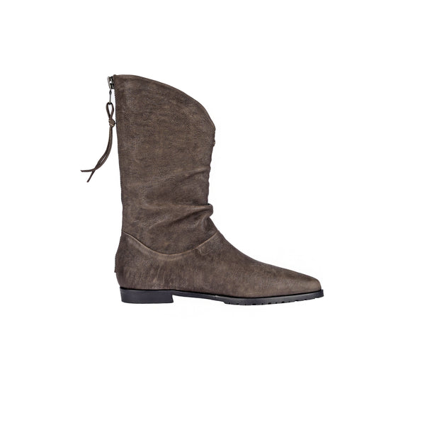 Henry Beguelin Pointed Boot Grattato Dark Brown