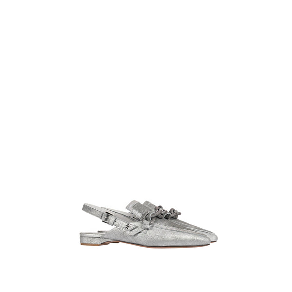 Henry Beguelin Pointed Slipper Graffiato Silver