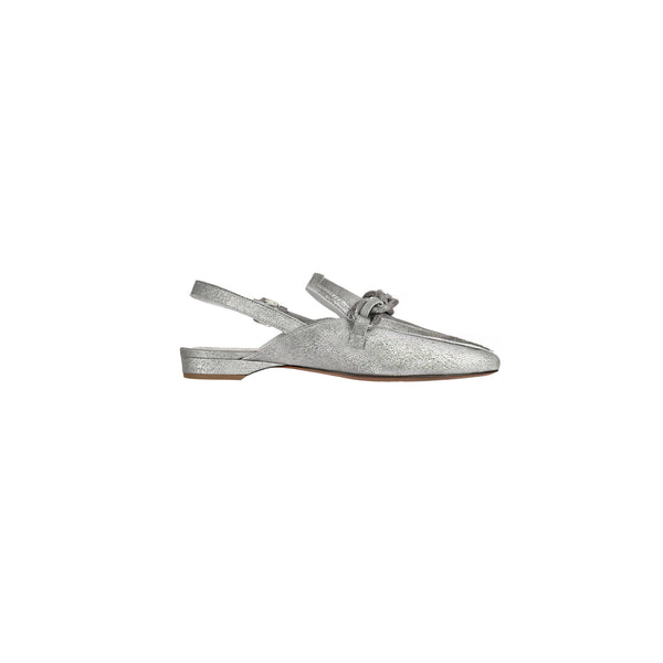 Henry Beguelin Pointed Slipper Graffiato Silver