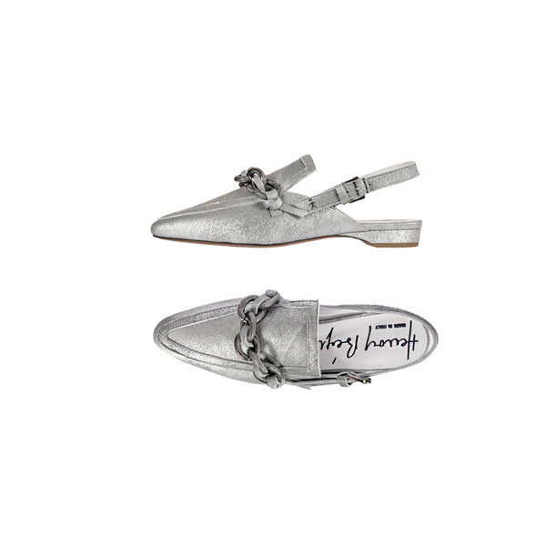 henry beguelin Pointed Slipper Graffiato Silver