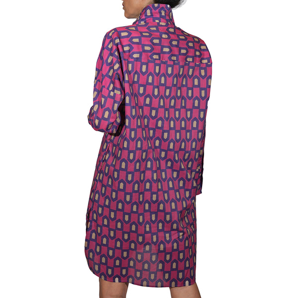 Henry Beguelin Printed Cotton Trench/Dress Purple