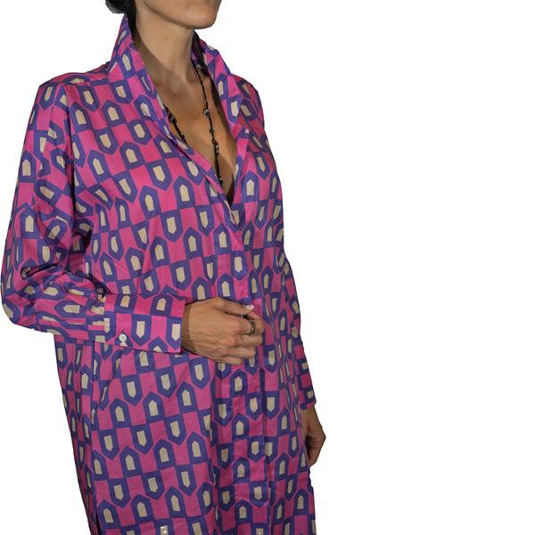 Henry Beguelin Printed Cotton Trench/Dress Purple