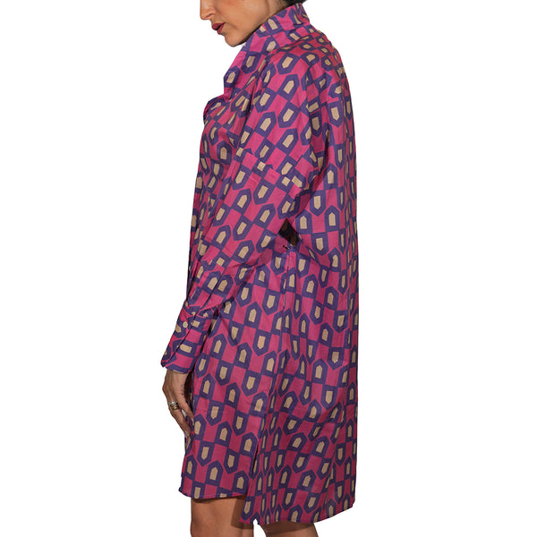 Henry Beguelin Printed Cotton Trench/Dress Purple