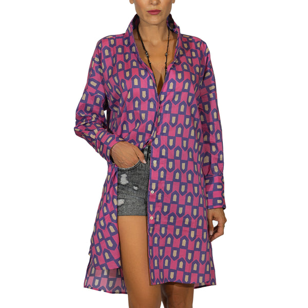 henry beguelin Printed Cotton Trench/Dress Purple
