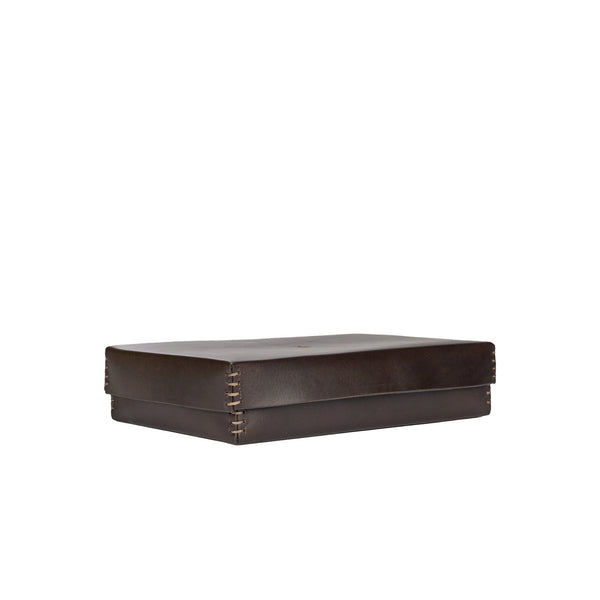 henry beguelin Rectangular Leather Box Dado Ebony