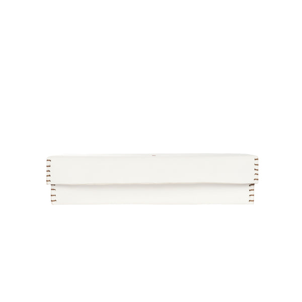 Henry Beguelin Rectangular Leather Box Dado White