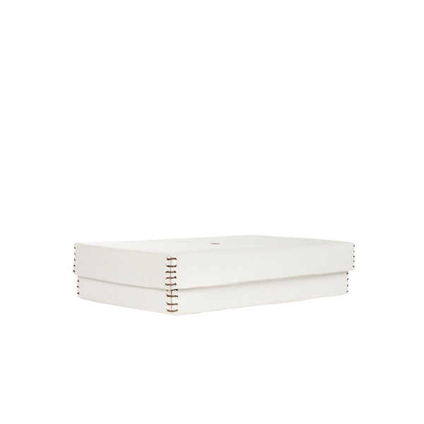 henry beguelin Rectangular Leather Box Dado White