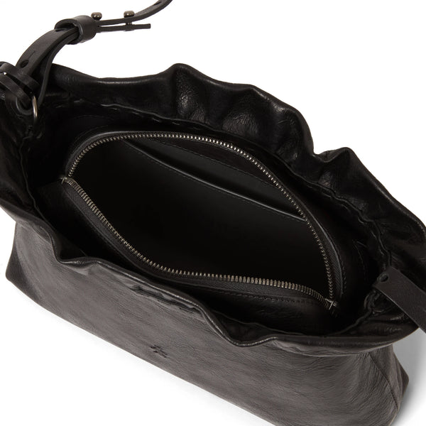 Henry Beguelin Ruched Zip Clutch York Black