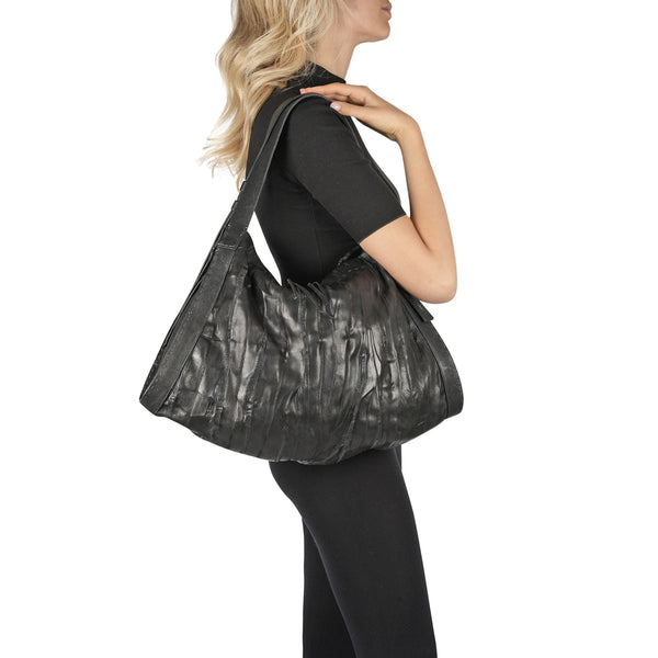 Henry Beguelin Sacca Boa L Plissettato Black