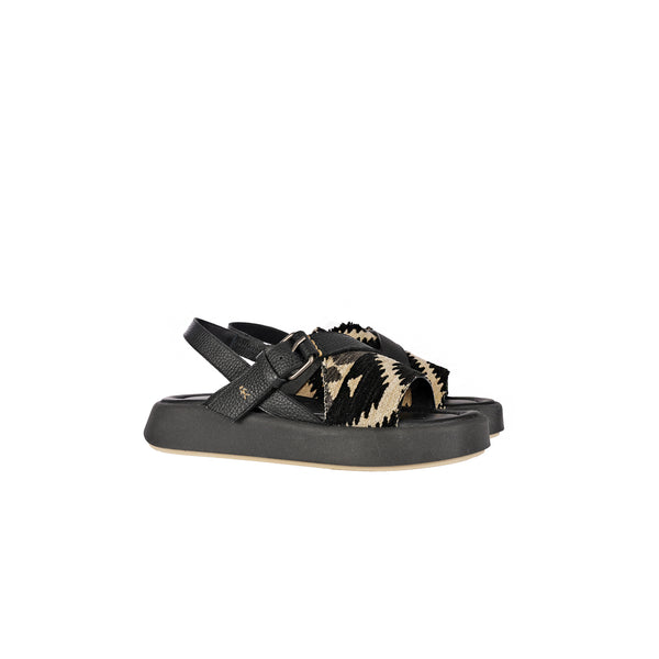 Henry Beguelin Sandal Azteco Fabric Black