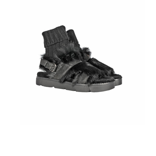 Henry Beguelin Sandal Fur Vegetal Wash Black