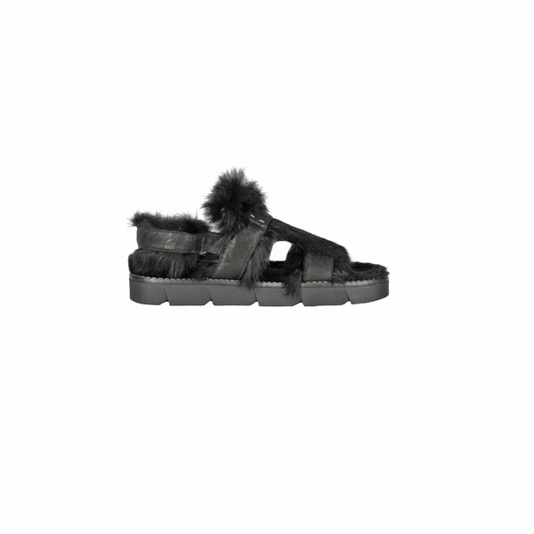 Henry Beguelin Sandal Fur Vegetal Wash Black