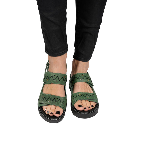 Henry Beguelin Sandal Greca Vegetal Wash Agave