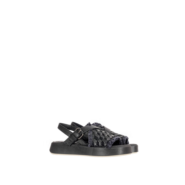 Henry Beguelin Sandal Intreccio 3D Black