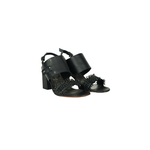 Henry Beguelin Sandal Intreccio Madreperla Black