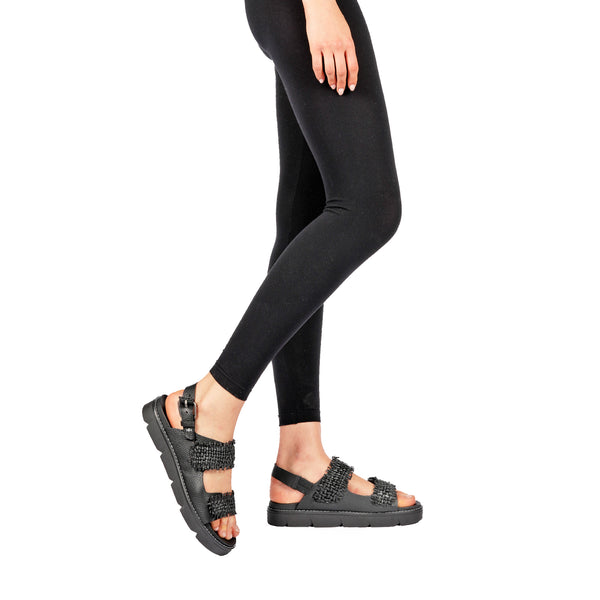 Henry Beguelin Sandal Intreccio Madreperla Nero