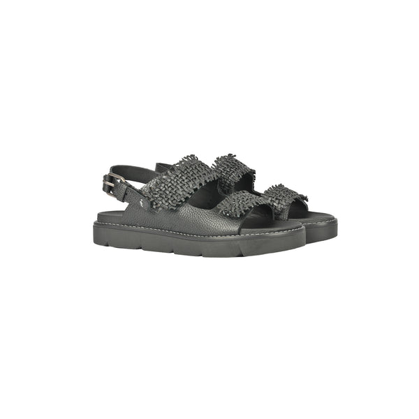 Henry Beguelin Sandal Intreccio Madreperla Nero