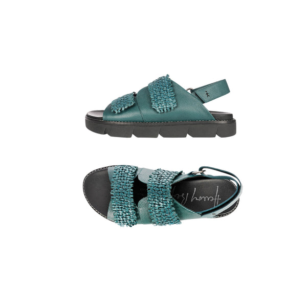 Henry Beguelin Sandal Intreccio Madreperla Teal