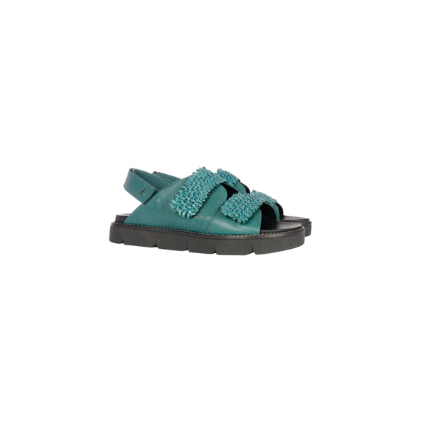 Henry Beguelin Sandal Intreccio Madreperla Teal