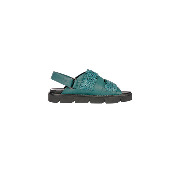 Henry Beguelin Sandal Intreccio Madreperla Teal