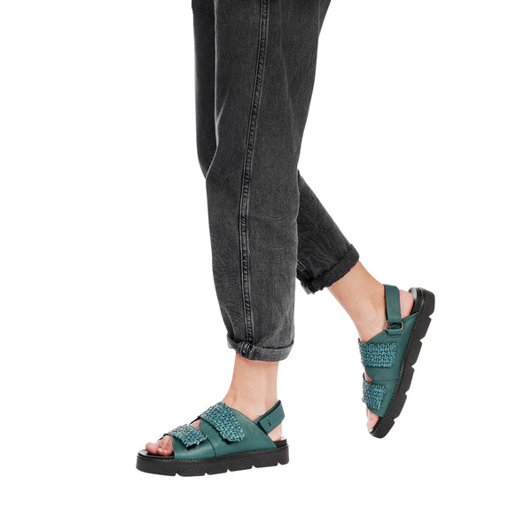 henry beguelin Sandal Intreccio Madreperla Teal