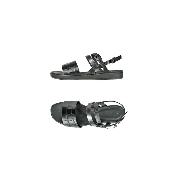 henry beguelin Sandal Printed Croco Black