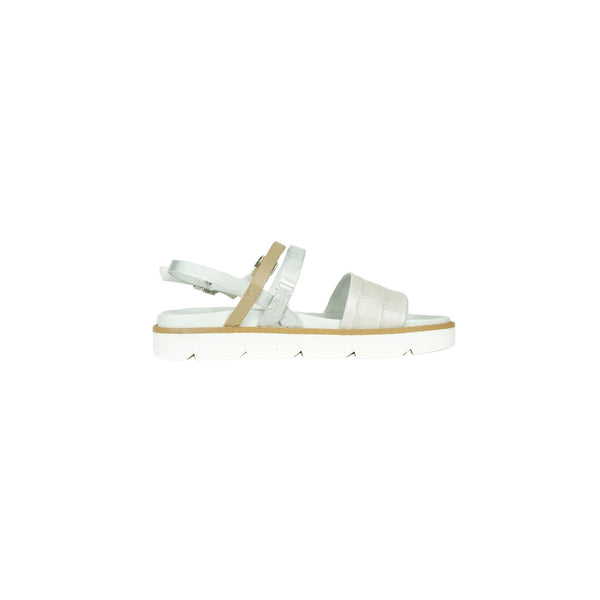Henry Beguelin Sandal Printed Croco Chalk White