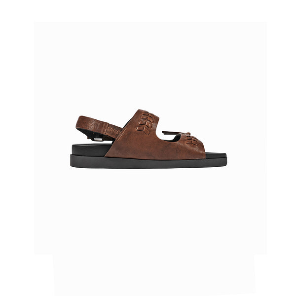Henry Beguelin Sandal Ricamo Vegetal Wash Brandy
