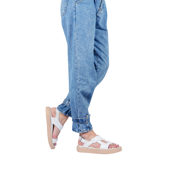 Henry Beguelin Sandal With Crocodile Details White