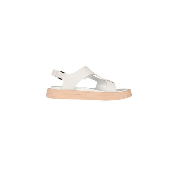 Henry Beguelin Sandal With Crocodile Details White