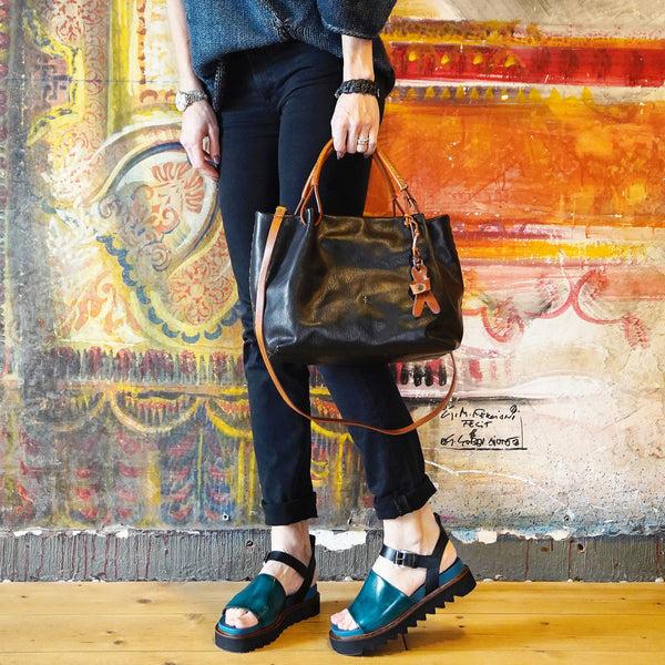 Henry Beguelin Sandal Zeppa Spazzolato Blue