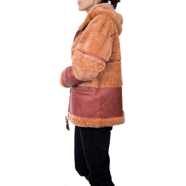 Henry Beguelin Shearling Coat Kansas Cognac