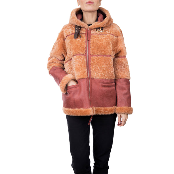 henry beguelin Shearling Coat Kansas Cognac