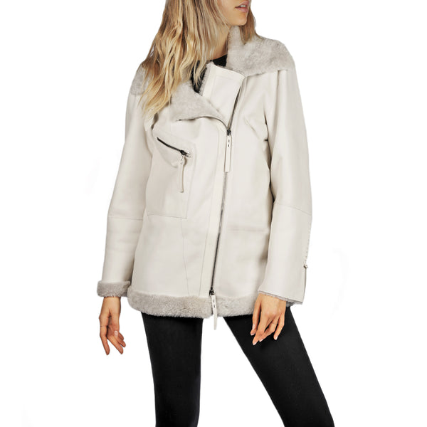 henry beguelin Shearling Jacket Pacaja Chalk White