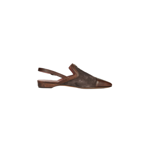 Henry Beguelin Slingback Shoe Suede Chocolate
